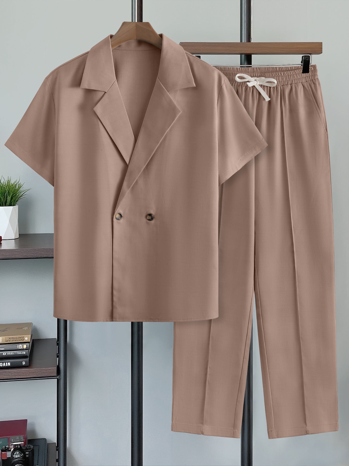 Casual Two-Piece Suit with Blazer and Pants