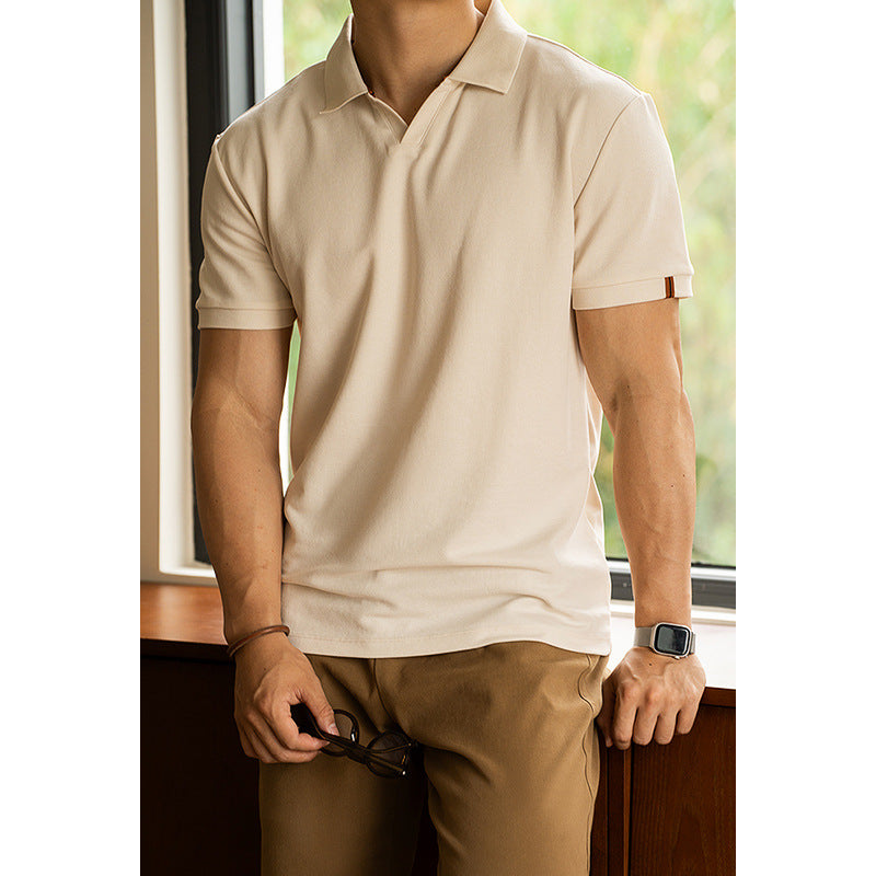 Casual small V-neck polo shirt