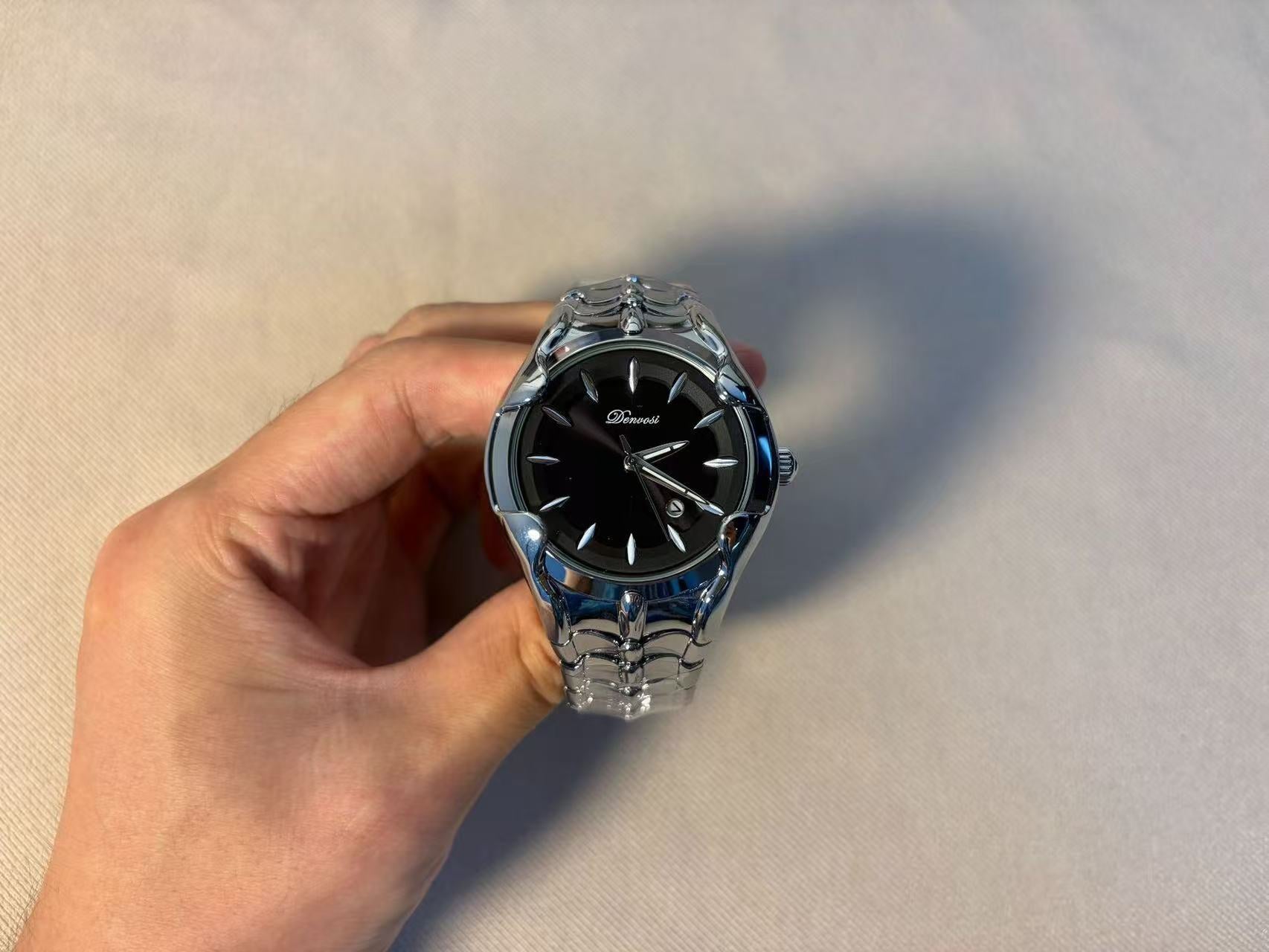 Men's Y2K Style Quartz Watch with Wormhole Dial