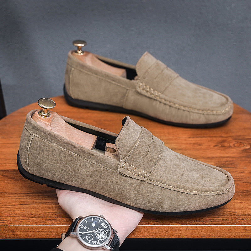 Mens British Style Suede Slip On Casual Shoes