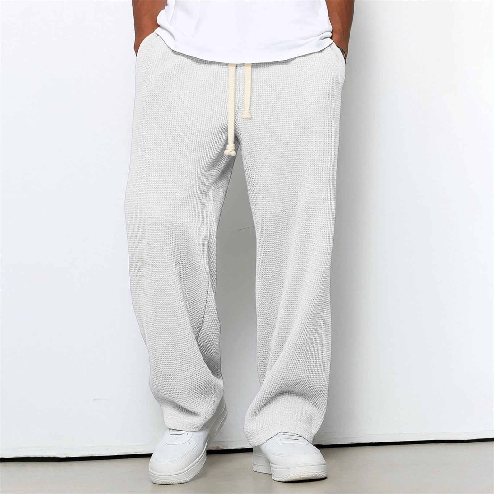 Mens Waffle Texture Casual Sport Pants