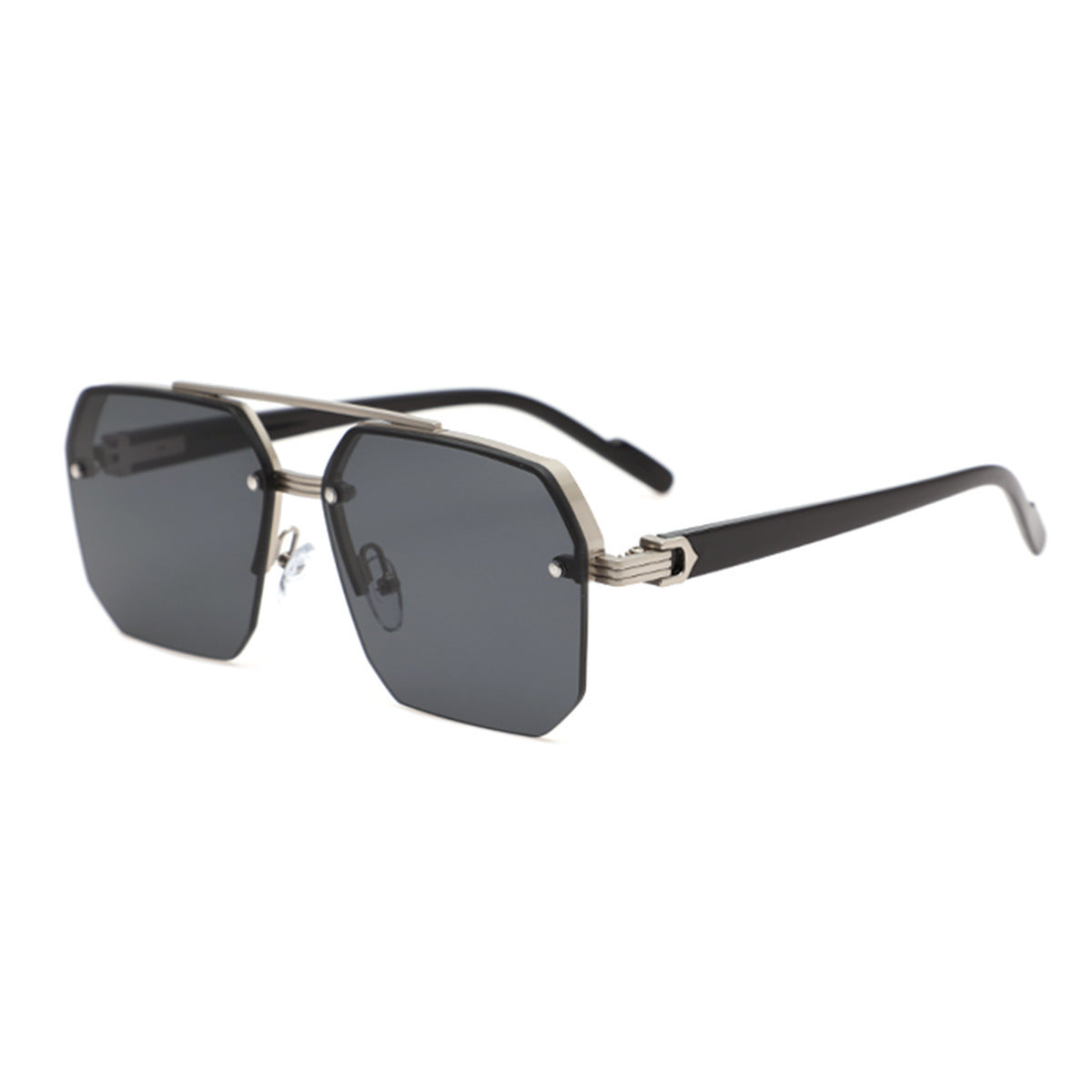 Half Frame Square Sunglasses for Men