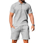 Men's Textured Polo Shirt and Shorts