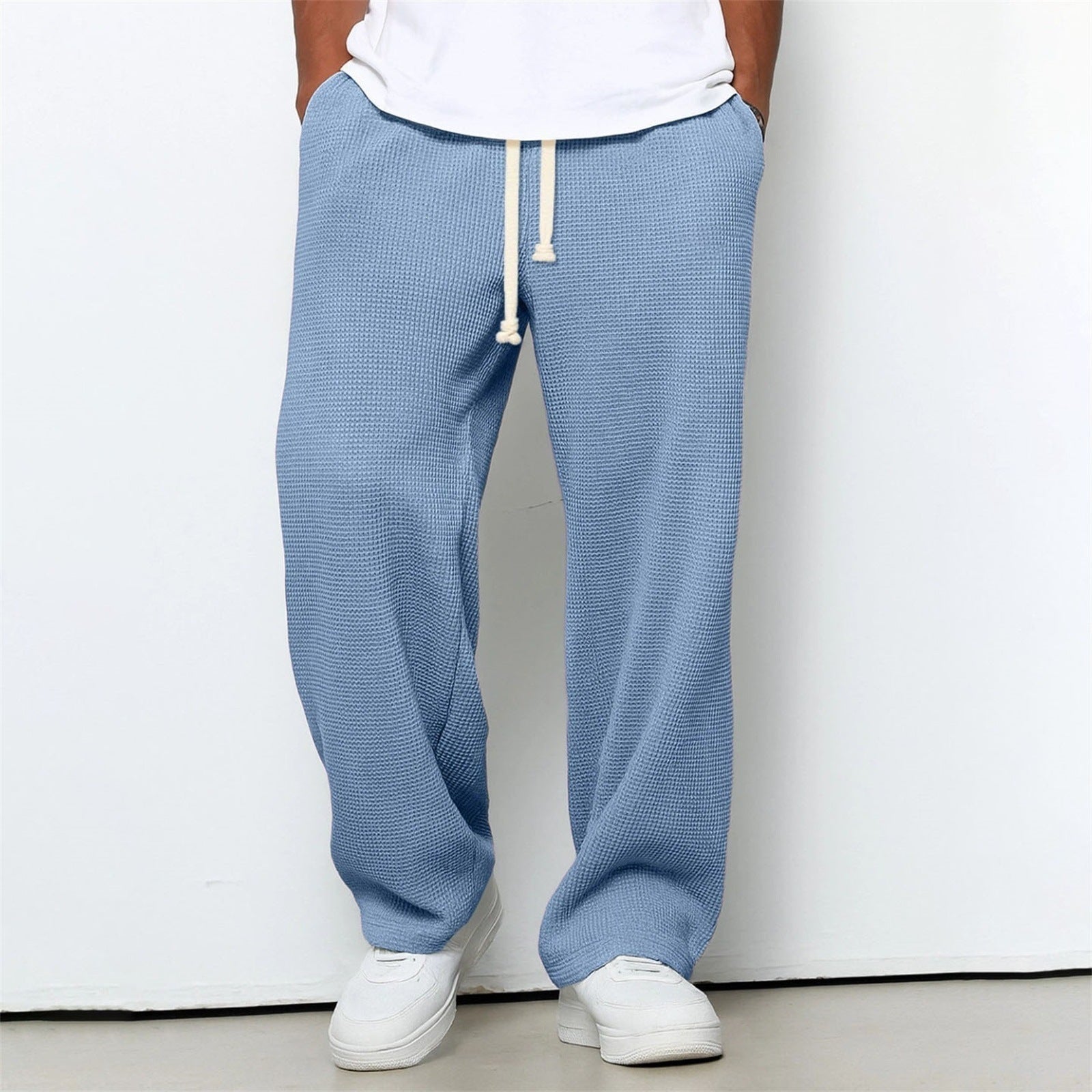Mens Waffle Texture Casual Sport Pants