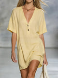 V-Neck Loose Summer Dress