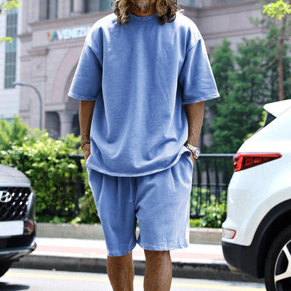 Men's Casual Short Sleeve T-Shirt and Shorts Set