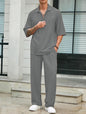 Men's Short Sleeve Shirt and Trousers Casual Set