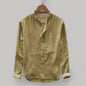Mens Long Sleeve Stand Collar Shirt