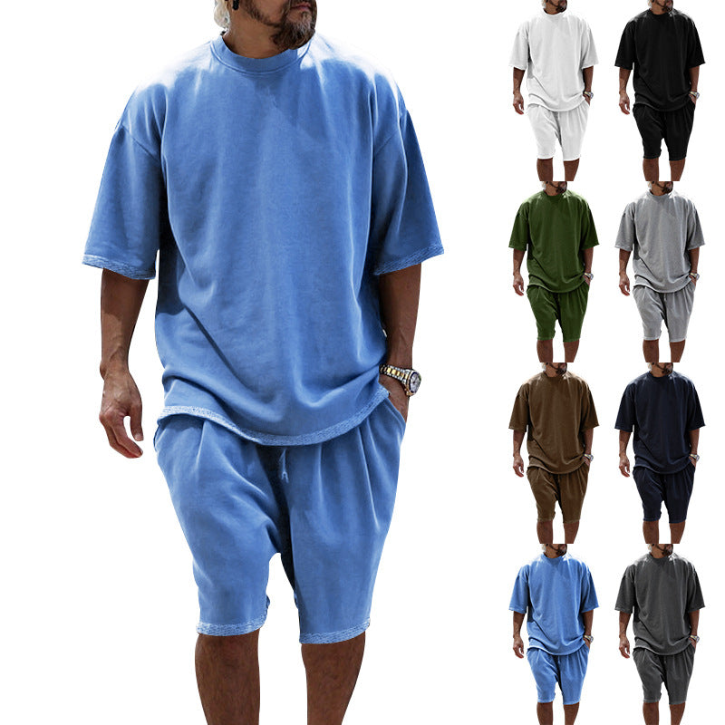 Men's Casual Short Sleeve T-Shirt and Shorts Set