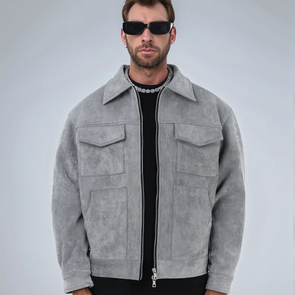 Suede Zipper Pocket Jacket