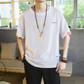 Chinese Style Cotton Linen T-Shirt for Men