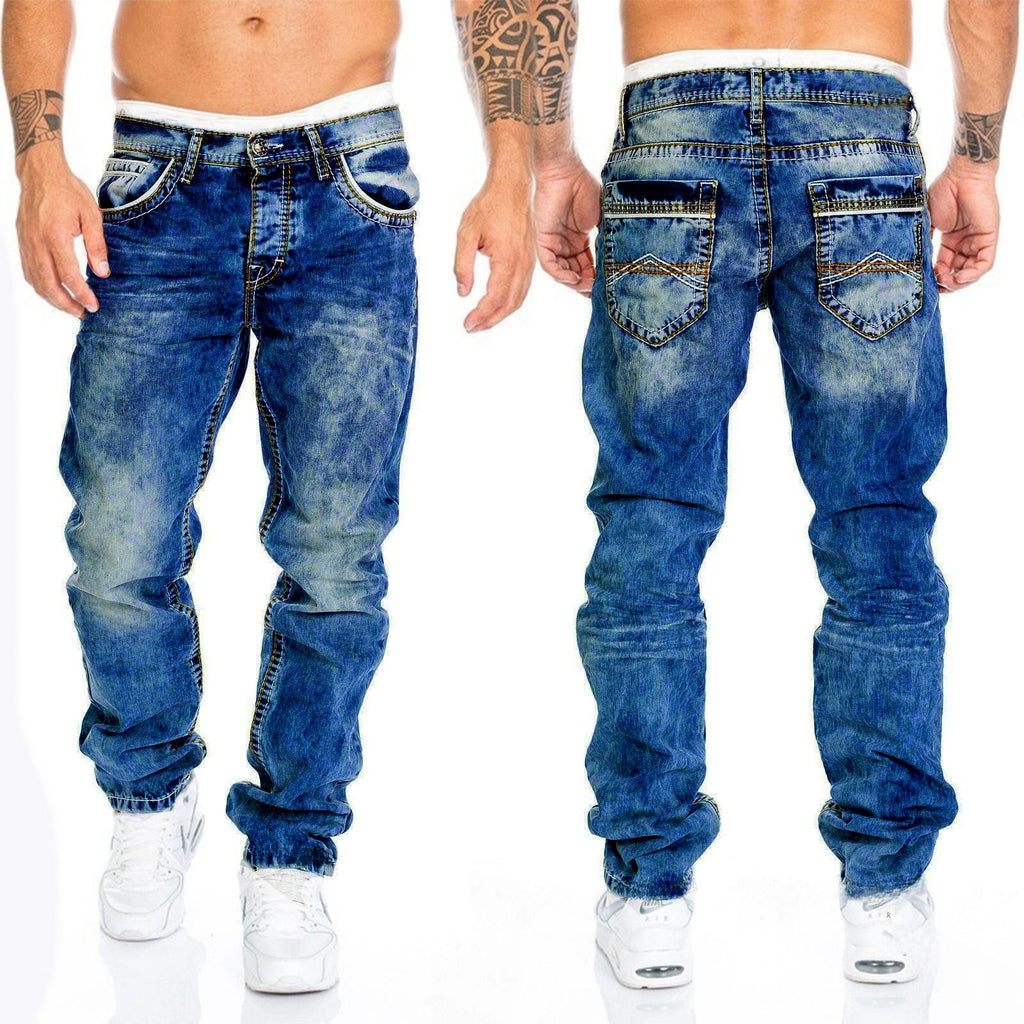 Straight Leg Denim Pants for Men