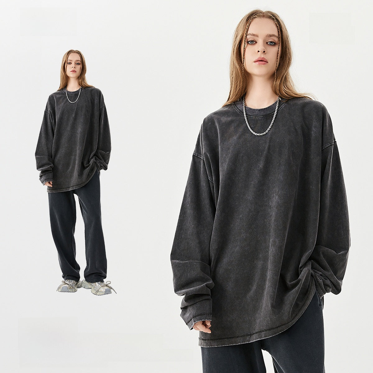 Retro men's long-sleeved T-shirt