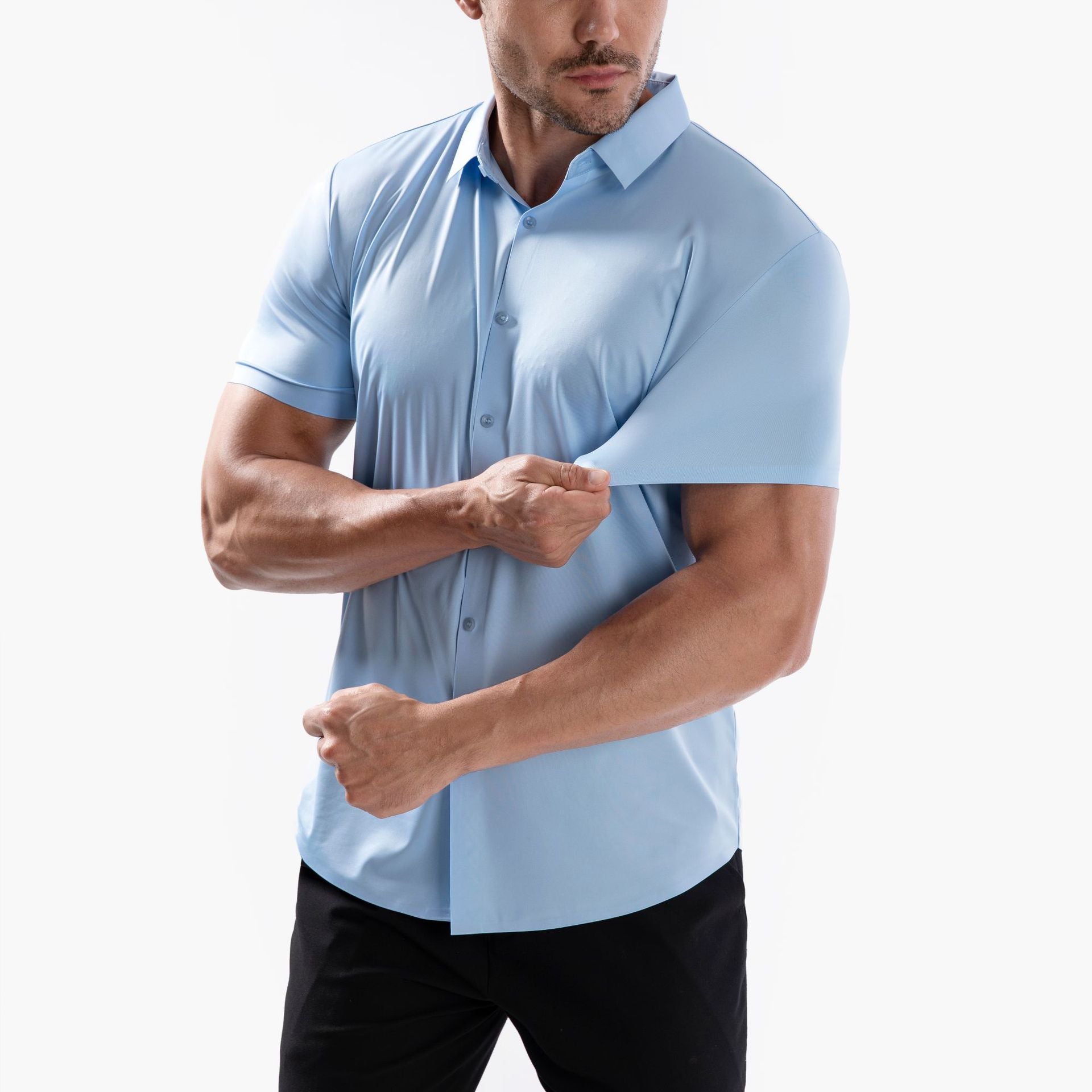 High Elasticity Seamless No-Iron Ice Silk Shirt