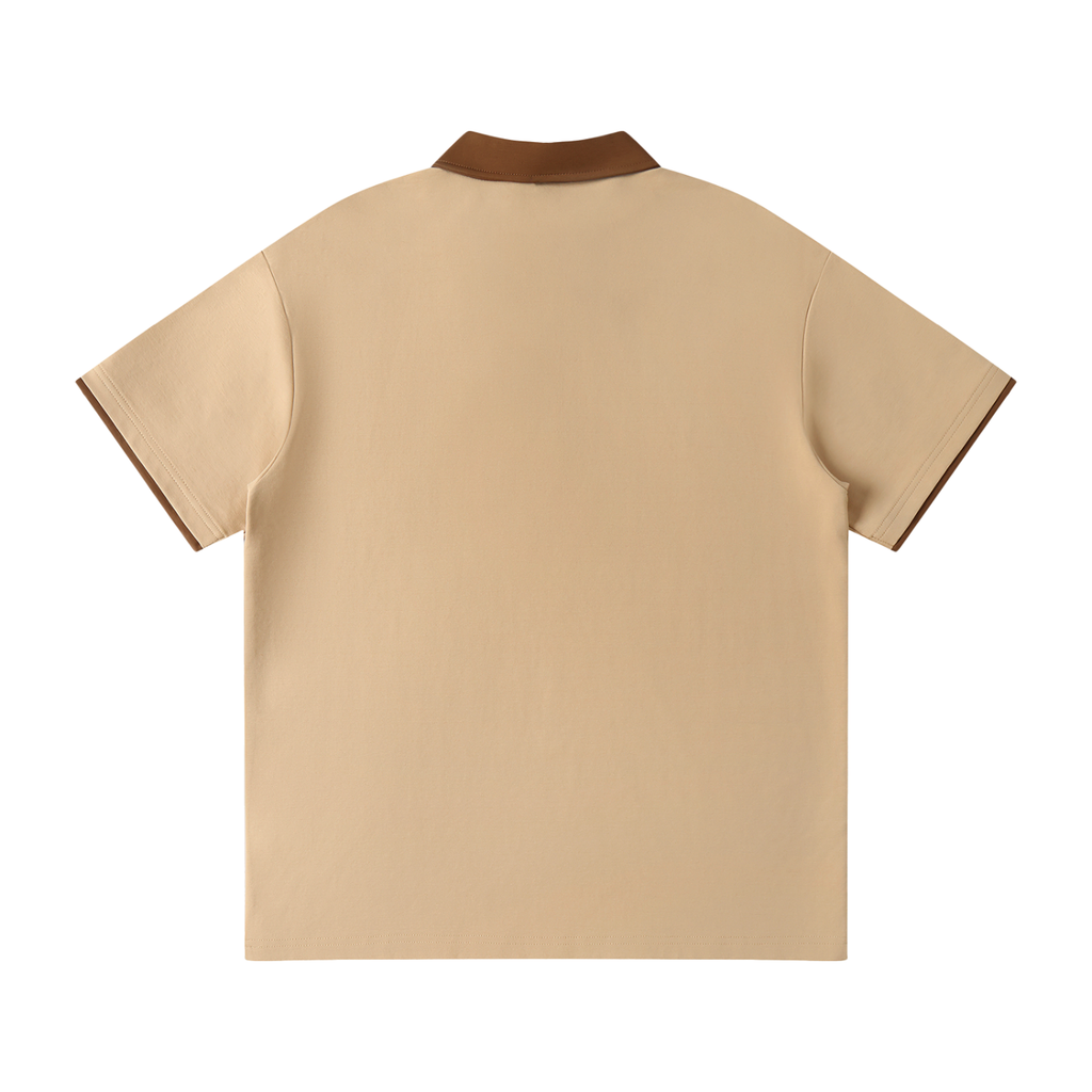 Z Contrast Collar Raglan Polo Shirt