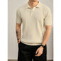 Ribbed Knit Polo Shirt