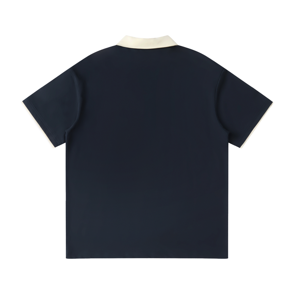 Z Contrast Collar Raglan Polo Shirt