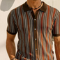 Men's Striped Short Sleeve Polo Shirt