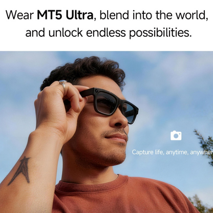 Mt5 Smart Glasses with AI Camera and Charging Case