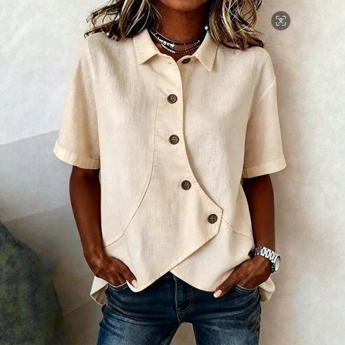 Women's Casual Solid Color Lapel Shirt