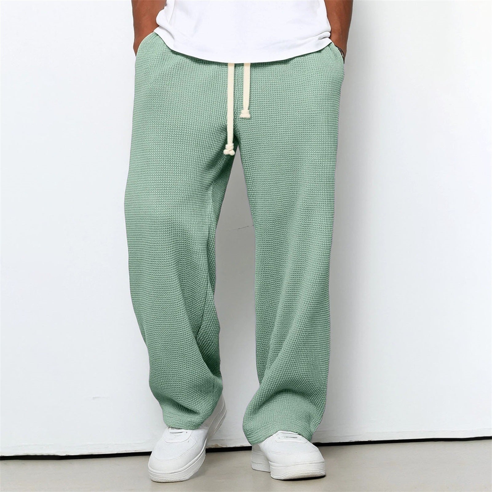 Mens Waffle Texture Casual Sport Pants