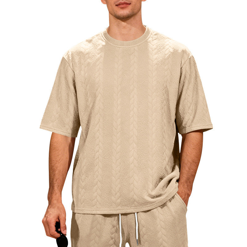 Heavyweight Jacquard Knit T-Shirt