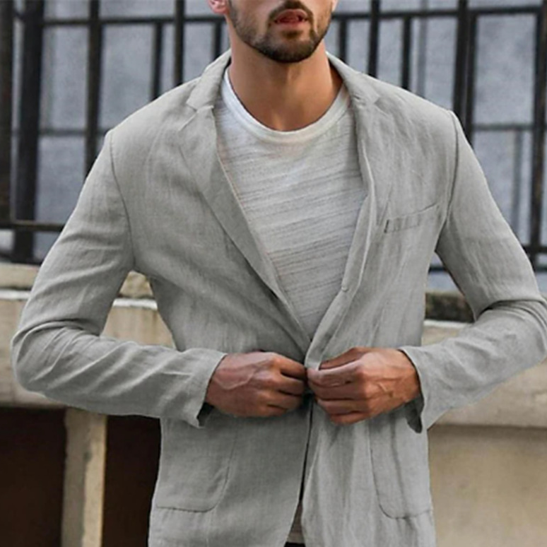 Mens Casual Cotton Linen Jacket