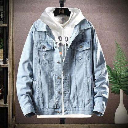 Mens Printed Corduroy Hooded Jacket