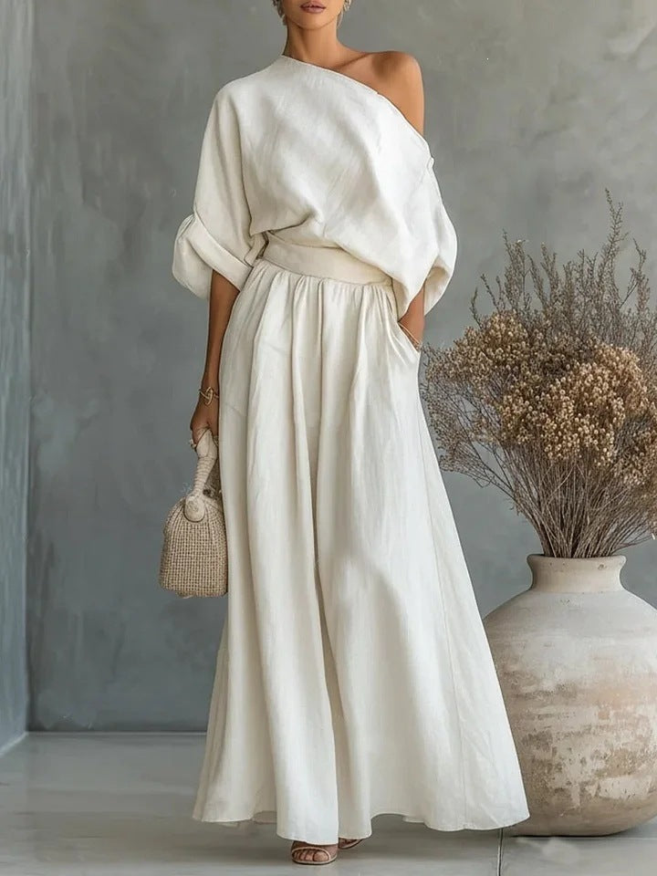 Elegant Off-Shoulder Top and Pants
