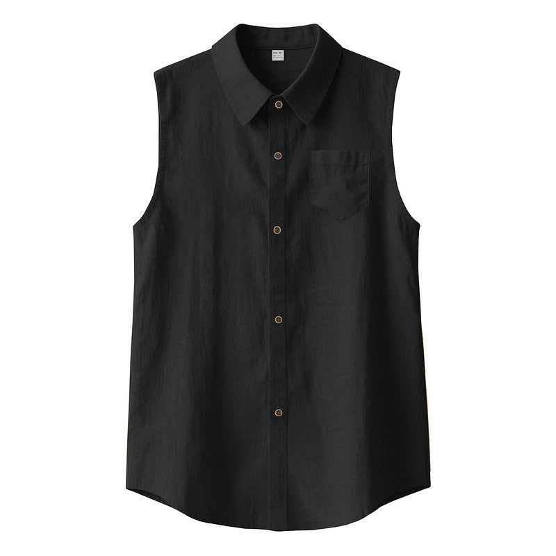 Men's Sleeveless Linen Shirt Vest