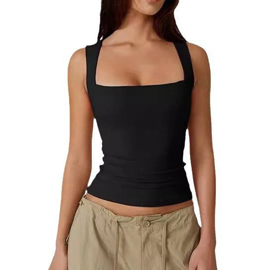 Women's Square Neck Sleeveless Vest Top