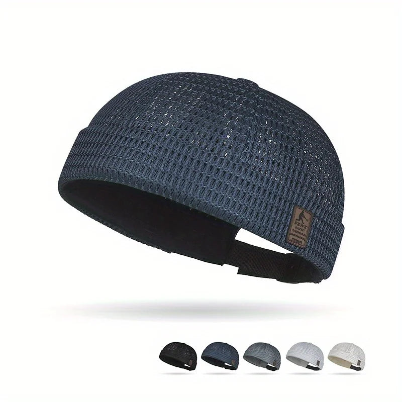 Mesh breathable brimless melon skin hat