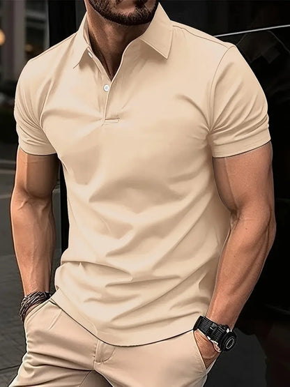 Printed buttoned short-sleeved shirt