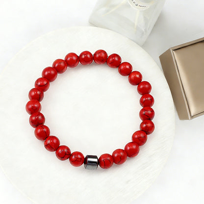 8mm Natural Stone Bracelet Handmade Round Beads