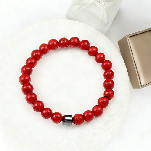 8mm Natural Stone Bracelet Handmade Round Beads