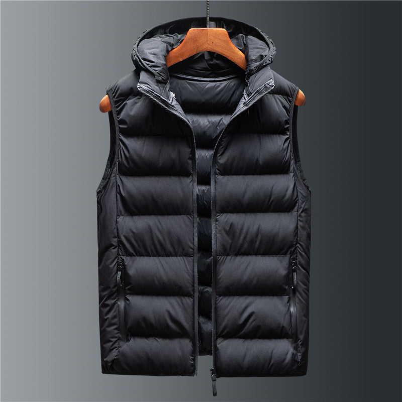 Men's Cotton Hooded Vest for Autumn Winter