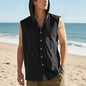 Men's Linen Hooded Vest Sleeveless Casual