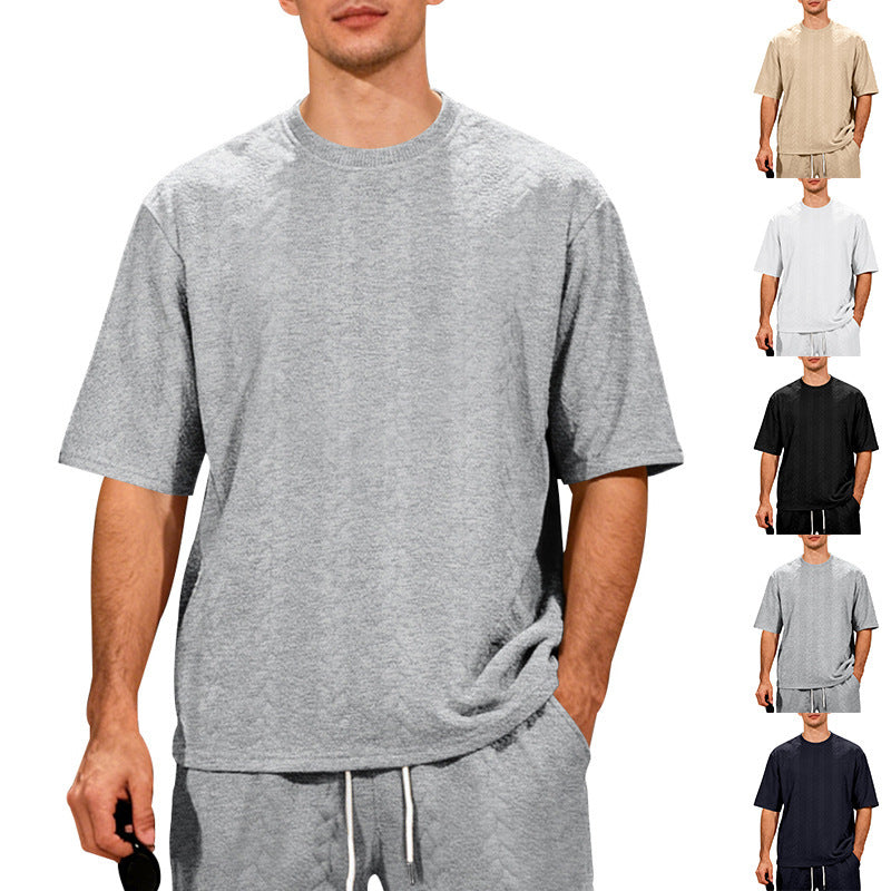 Heavyweight Jacquard Knit T-Shirt
