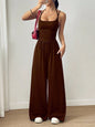 Womens Strapless Wide-Leg Jumpsuit