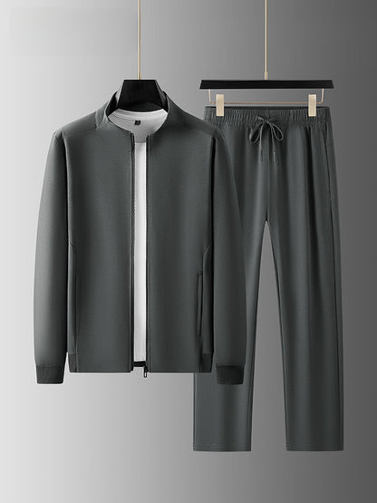 Men's Stand Collar Sweater Cardigan and Pants Set