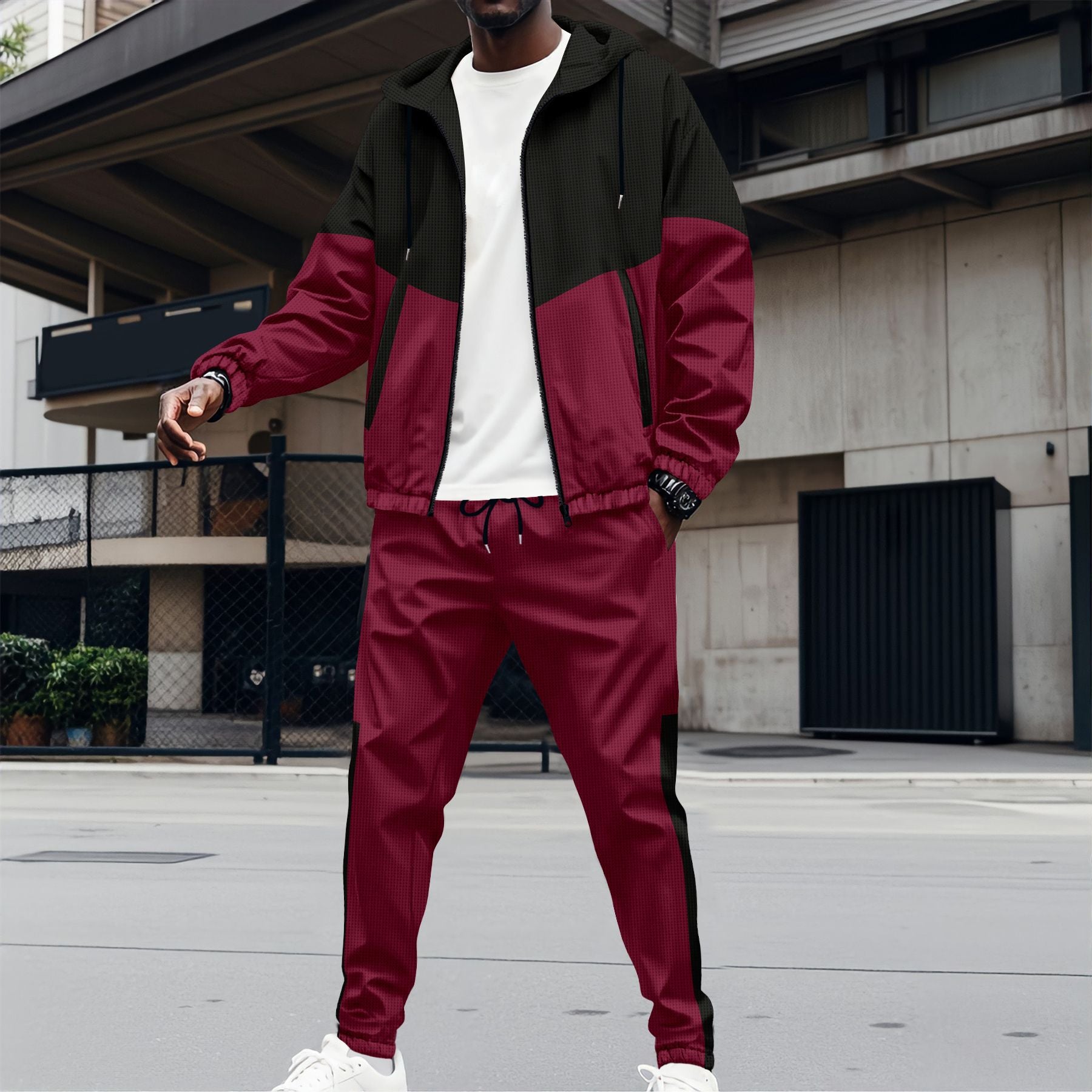 Color-Blocked Sportswear Set