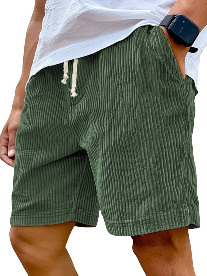 Mens Retro Corduroy Casual Shorts