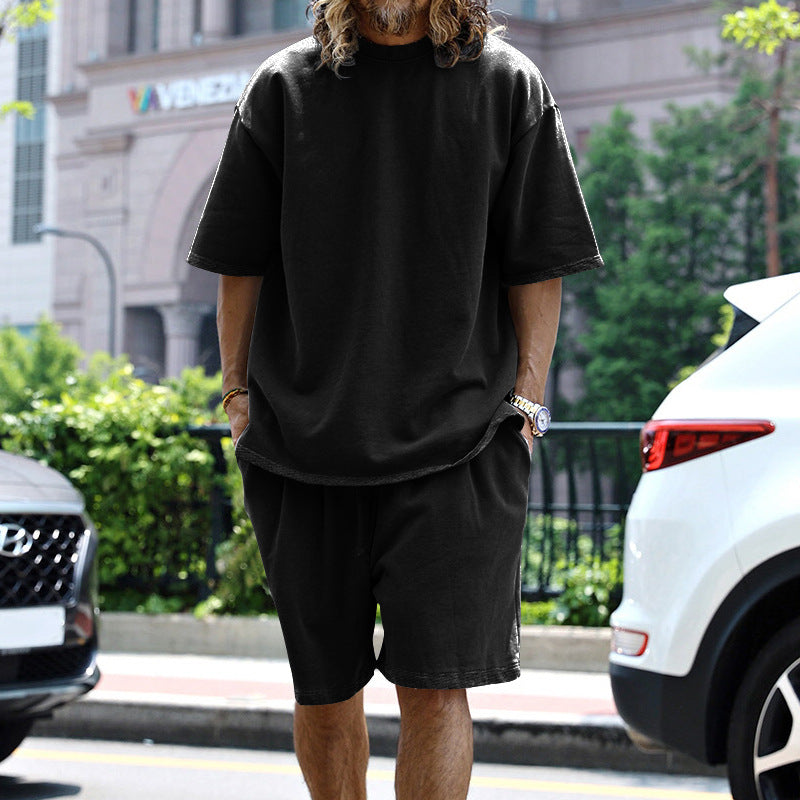 Men's Casual Short Sleeve T-Shirt and Shorts Set