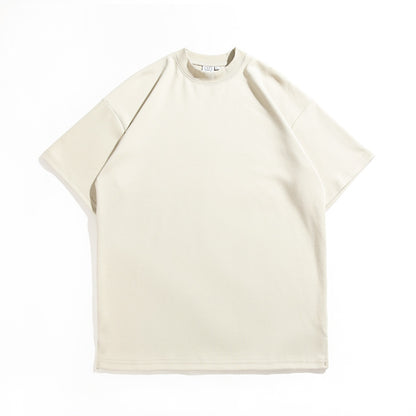 Heavyweight Brushed Cotton T-Shirt Men Vintage Style