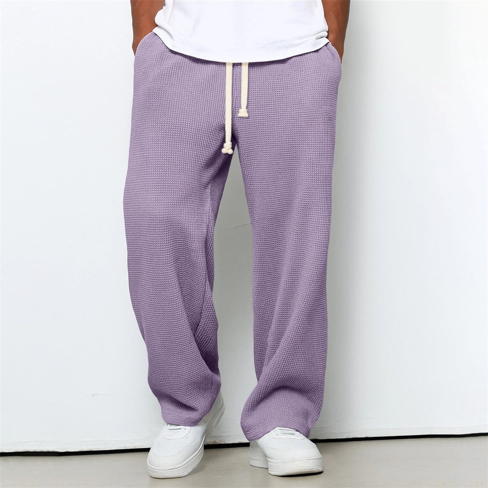 Mens Waffle Texture Casual Sport Pants