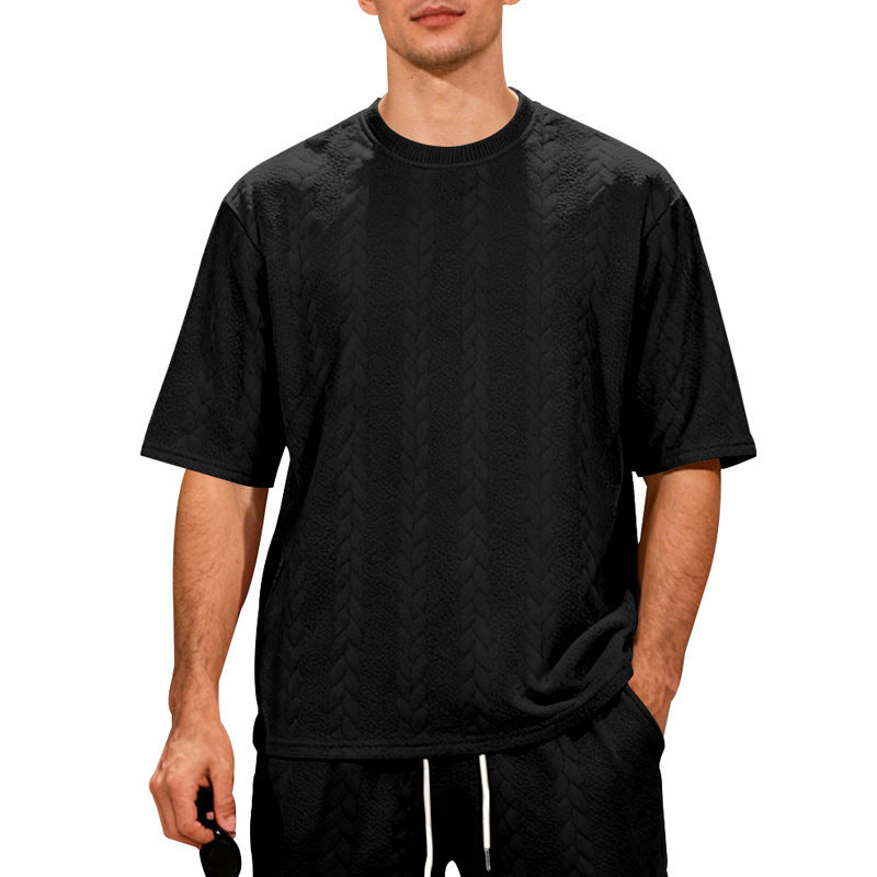 Heavyweight Jacquard Knit T-Shirt