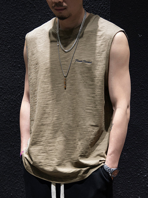 Bamboo Cotton Sleeveless Vest Men Summer Loose Fit