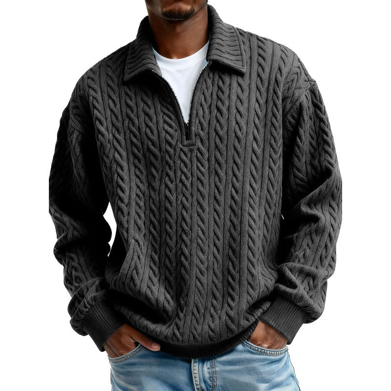 Mens Half Zip Sweatshirt with 3D Digital Print