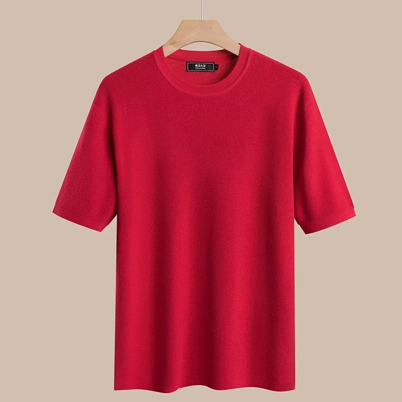 Short-sleeved knitted sweater