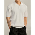 Ribbed Knit Polo Shirt
